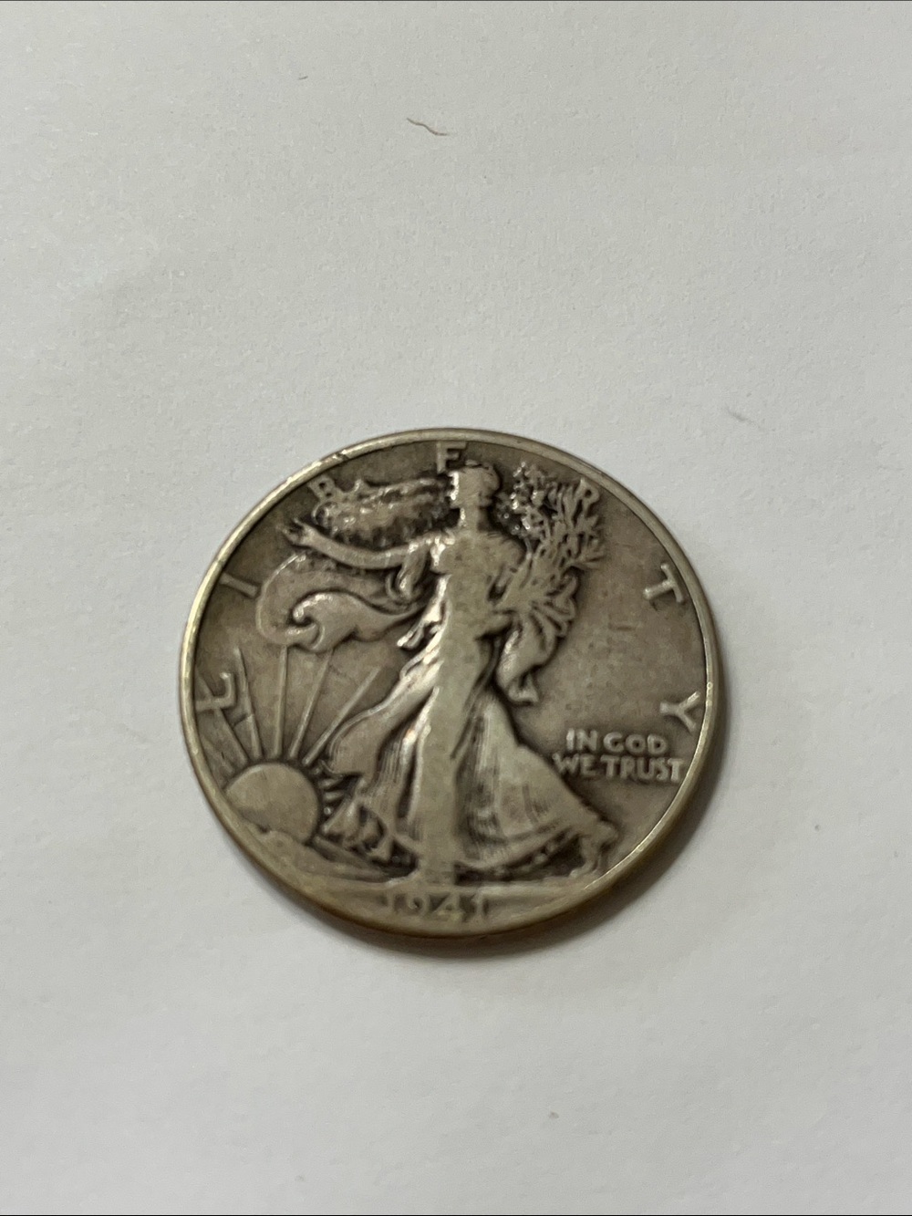 Walking Liberty 1941 Silver Half Dollar Coin - Silver Tone
